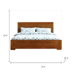 Base de cama King de madera maciza con cabecero y piecero de roble