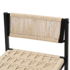 Juego de 2 Taburetes de Bar con Asiento Tejido de Cuerda de Papel y Estructura Metálica