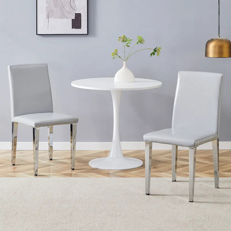 Silla de comedor sin brazos con patas de metal