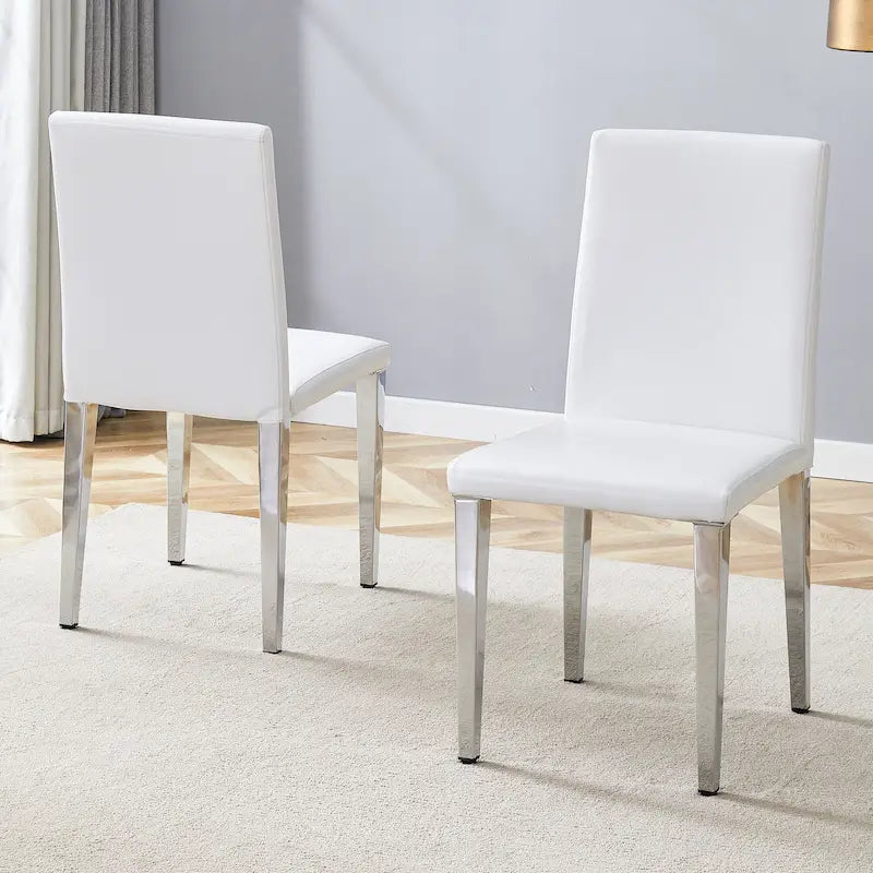 Silla de comedor sin brazos con patas de metal