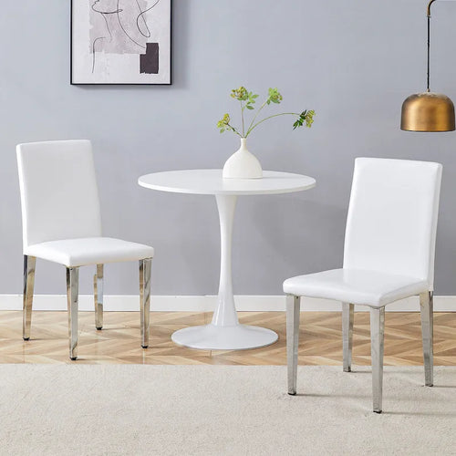 Silla de comedor sin brazos con patas de metal