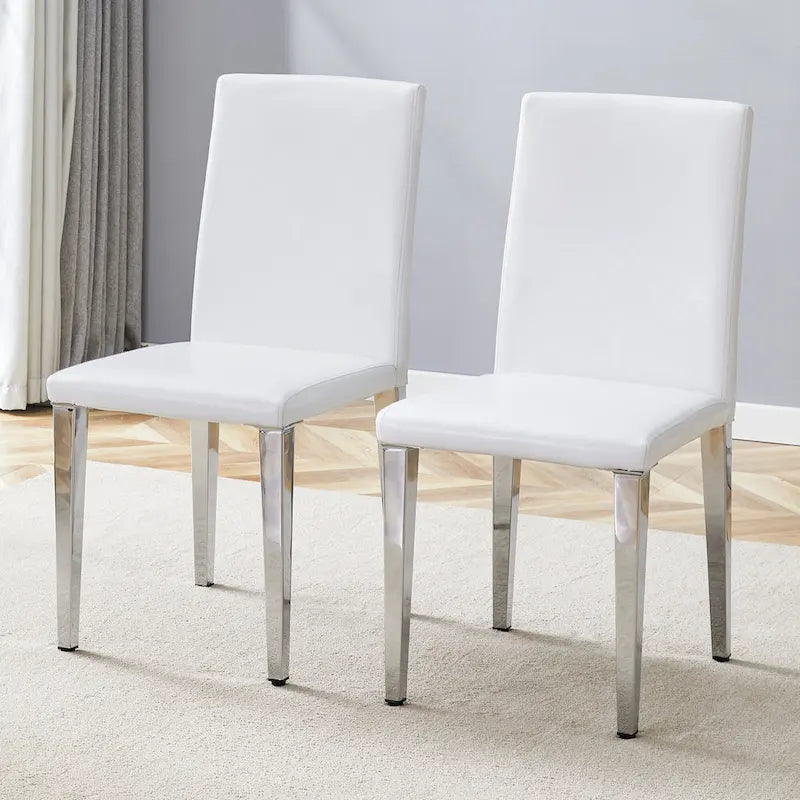 Silla de comedor sin brazos con patas de metal