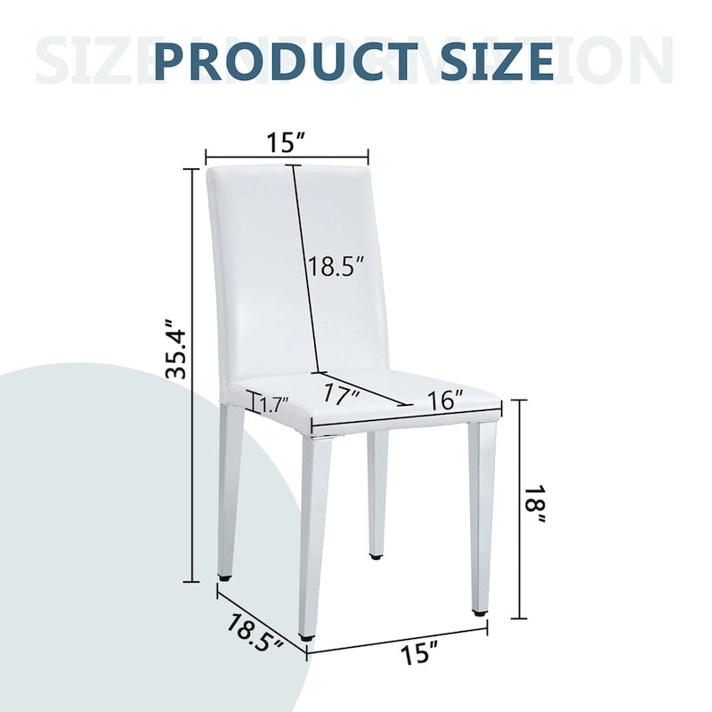 Silla de comedor sin brazos con patas de metal