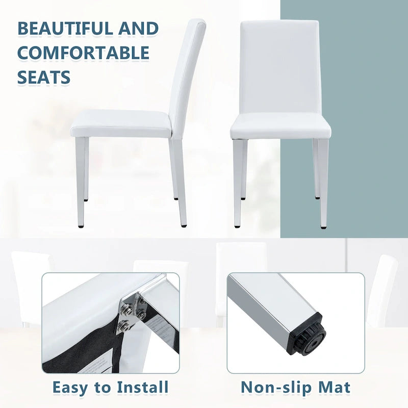 Silla de comedor sin brazos con patas de metal