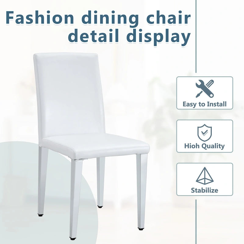 Silla de comedor sin brazos con patas de metal