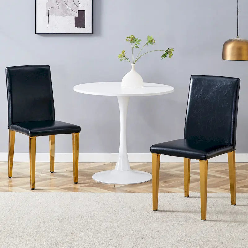 Silla de comedor sin brazos con patas de metal