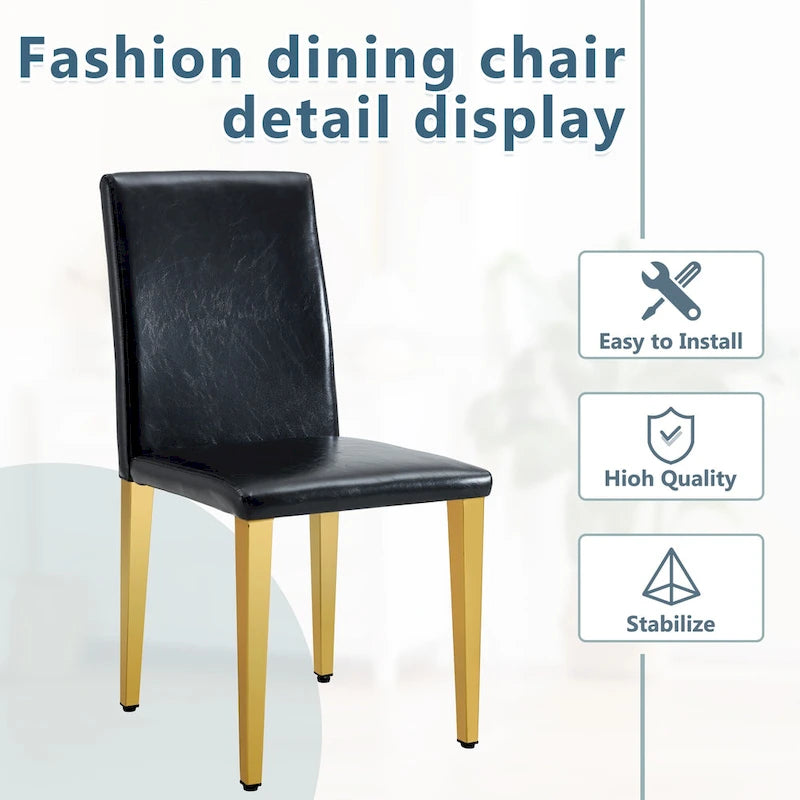 Silla de comedor sin brazos con patas de metal