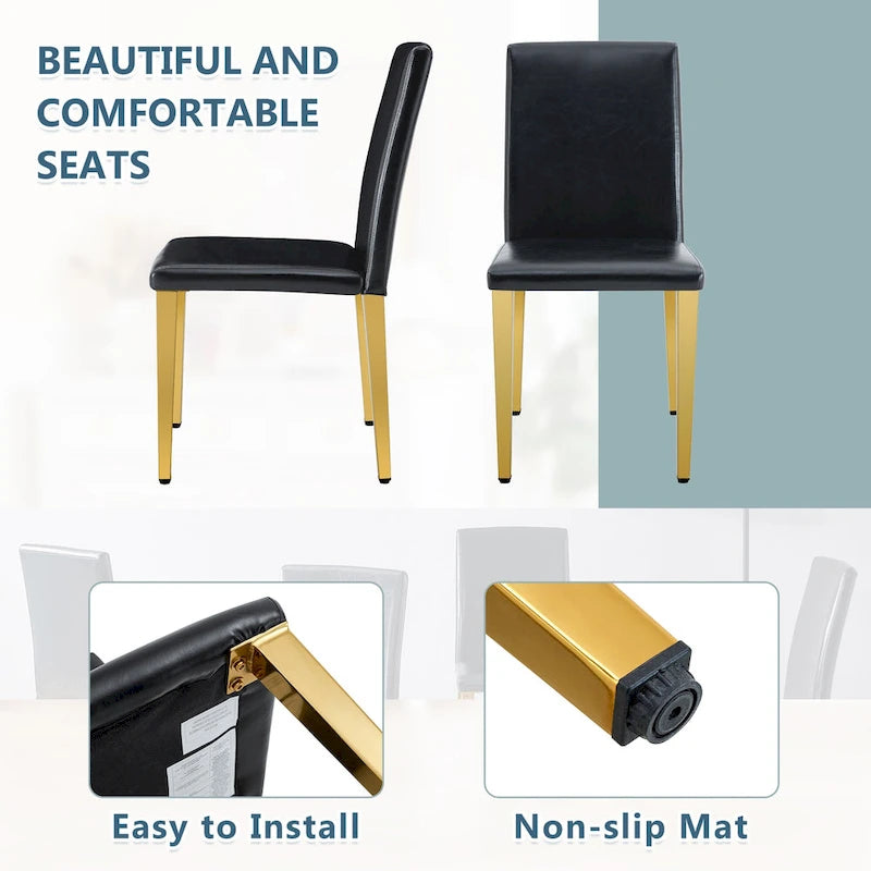 Silla de comedor sin brazos con patas de metal