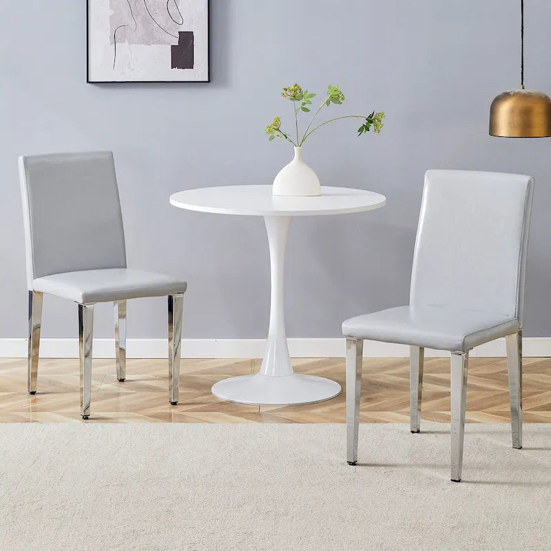 Silla de comedor sin brazos con patas de metal
