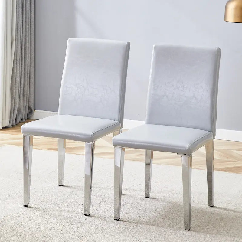 Silla de comedor sin brazos con patas de metal