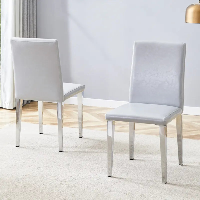 Silla de comedor sin brazos con patas de metal
