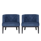 Juego de 2 sillones decorativos tipo barril tapizados – Tela o piel sintética