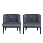 Juego de 2 sillones decorativos tipo barril tapizados – Tela o piel sintética