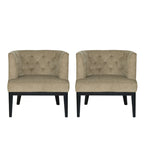 Juego de 2 sillones decorativos tipo barril tapizados – Tela o piel sintética