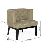Juego de 2 sillones decorativos tipo barril tapizados – Tela o piel sintética