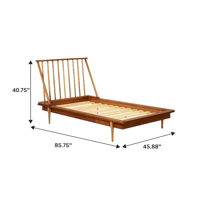 Cama de plataforma con husillos de madera maciza