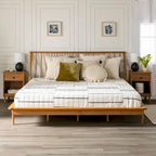 Cama de plataforma con husillos de madera maciza
