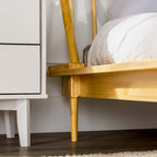 Cama de plataforma con husillos de madera maciza