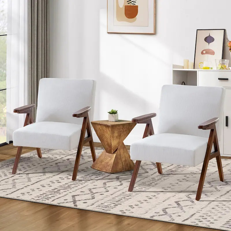 Juego de 2 sillas decorativas tapizadas