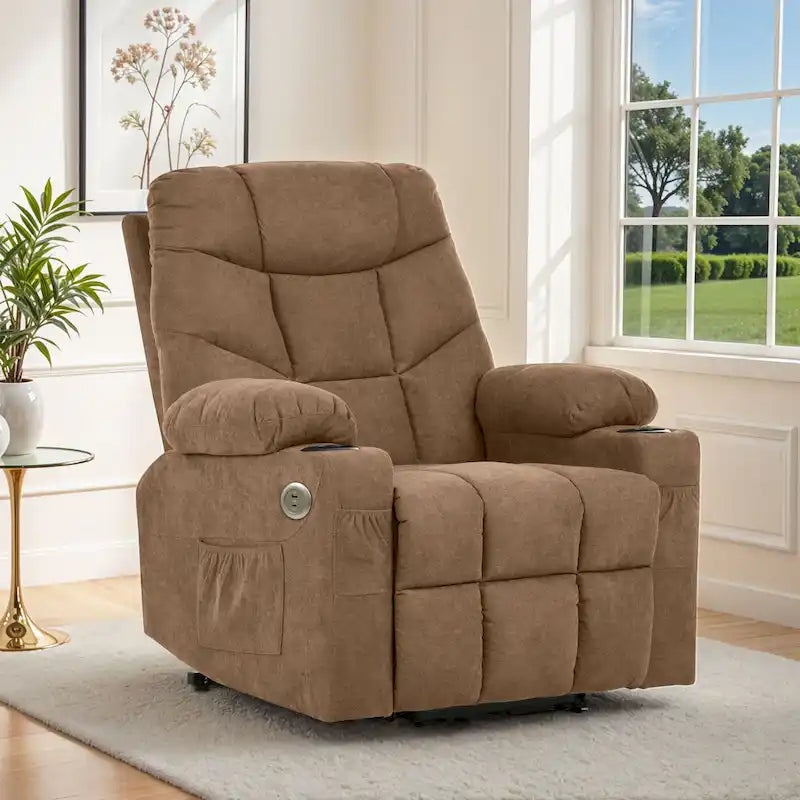 Sillón reclinable elevador eléctrico con masaje y calor
