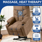 Sillón reclinable elevador eléctrico con masaje y calor
