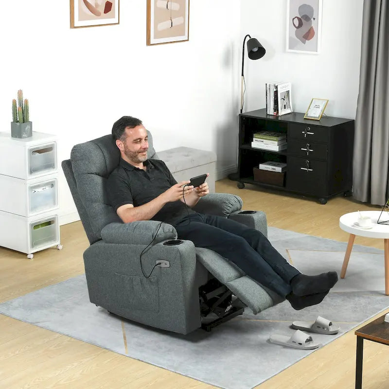 Sillón reclinable elevador eléctrico con masaje y calor