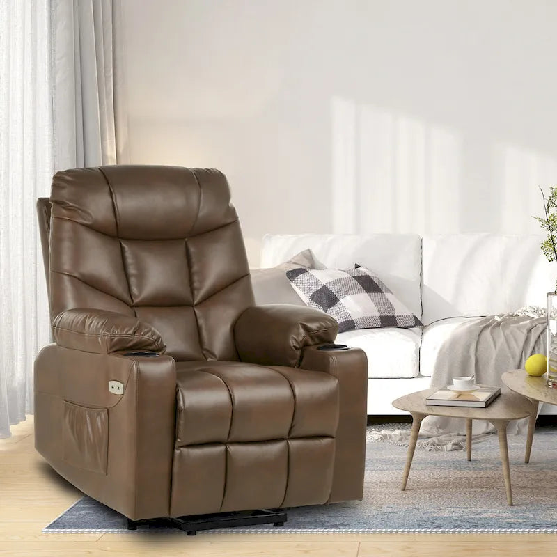 Sillón reclinable elevador eléctrico con masaje y calor