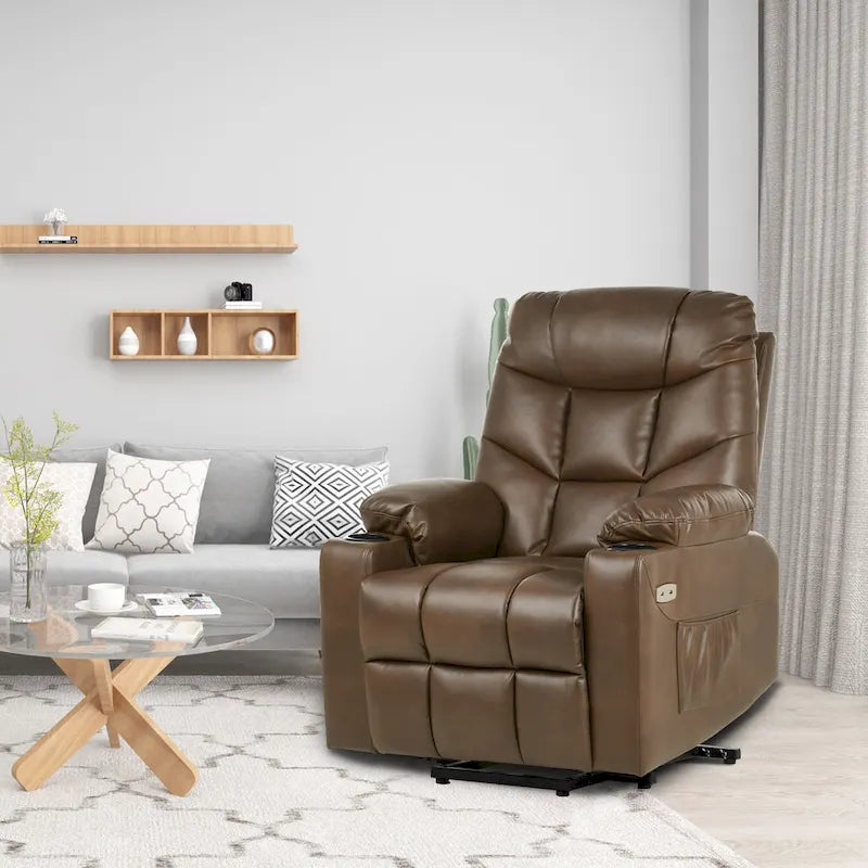 Sillón reclinable elevador eléctrico con masaje y calor