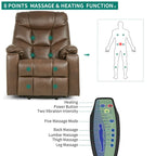 Sillón reclinable elevador eléctrico con masaje y calor