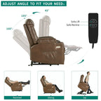 Sillón reclinable elevador eléctrico con masaje y calor