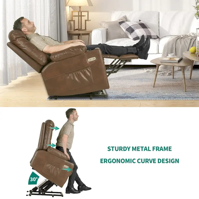 Sillón reclinable elevador eléctrico con masaje y calor
