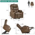 Sillón reclinable elevador eléctrico con masaje y calor