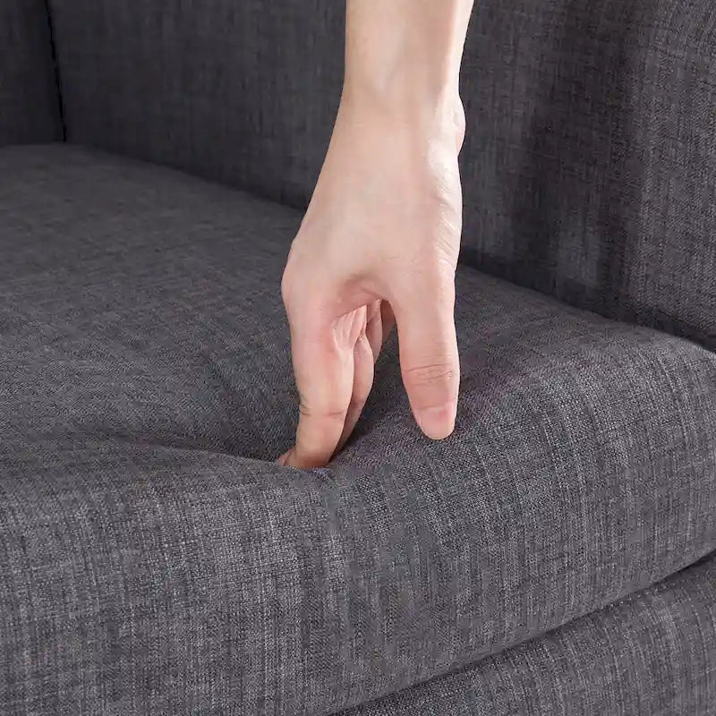 Juego de 2 sillas decorativas tapizadas con respaldo capitoné