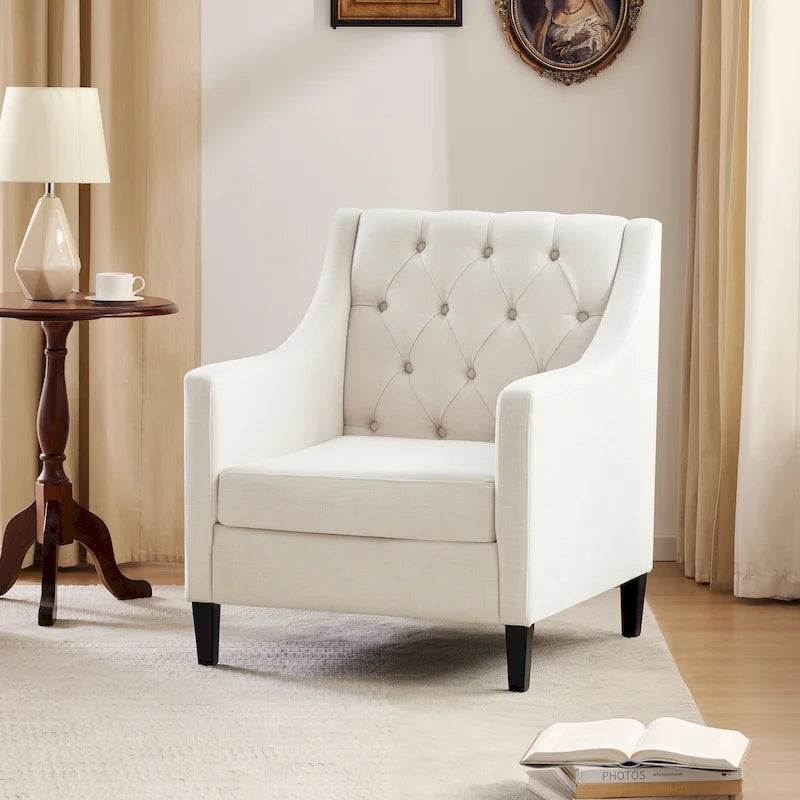 Sillón tapizado auxiliar con reposapiés – Disponible en azul, verde azulado oscuro y beige