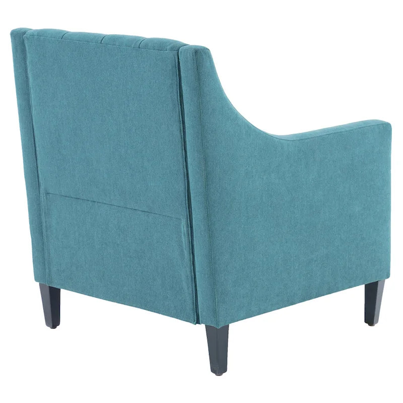 Sillón tapizado auxiliar con reposapiés – Disponible en azul, verde azulado oscuro y beige