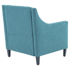 Sillón tapizado auxiliar con reposapiés – Disponible en azul, verde azulado oscuro y beige