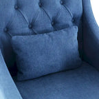 Sillón tapizado auxiliar con reposapiés – Disponible en azul, verde azulado oscuro y beige