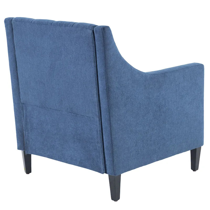 Sillón tapizado auxiliar con reposapiés – Disponible en azul, verde azulado oscuro y beige