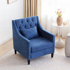 Sillón tapizado auxiliar con reposapiés – Disponible en azul, verde azulado oscuro y beige