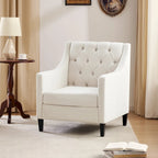 Sillón tapizado auxiliar con reposapiés – Disponible en azul, verde azulado oscuro y beige