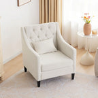 Sillón tapizado auxiliar con reposapiés – Disponible en azul, verde azulado oscuro y beige