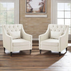 Sillón tapizado auxiliar con reposapiés – Disponible en azul, verde azulado oscuro y beige
