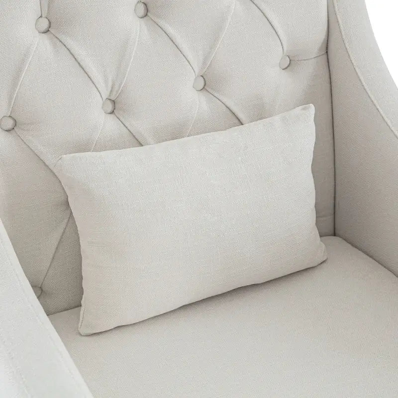 Sillón tapizado auxiliar con reposapiés – Disponible en azul, verde azulado oscuro y beige