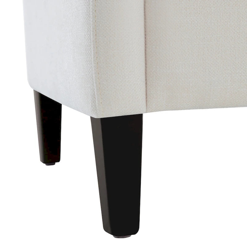 Sillón tapizado auxiliar con reposapiés – Disponible en azul, verde azulado oscuro y beige