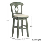 Silla giratoria de barra y mostrador con respaldo Napoleón