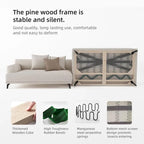 Sofá Tapizado en Lino de Algodón, Color Gris y con Mechones