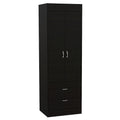 Armario Lisboa con puertas dobles, 2 cajones y barra para colgar