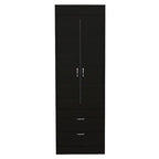 Armario Lisboa con puertas dobles, 2 cajones y barra para colgar