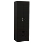 Armario Lisboa con puertas dobles, 2 cajones y barra para colgar