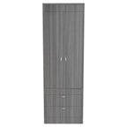 Armario Lisboa con puertas dobles, 2 cajones y barra para colgar